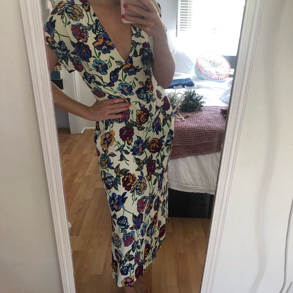 Zara Floral Midi Dress Size XS
